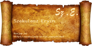 Szekulesz Ervin névjegykártya
